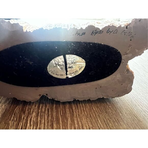 Brileyco Lhasa Apso Dog Figurine Signed Vintage Sculpture Hans Painted Artwork - Picture 6 of 10